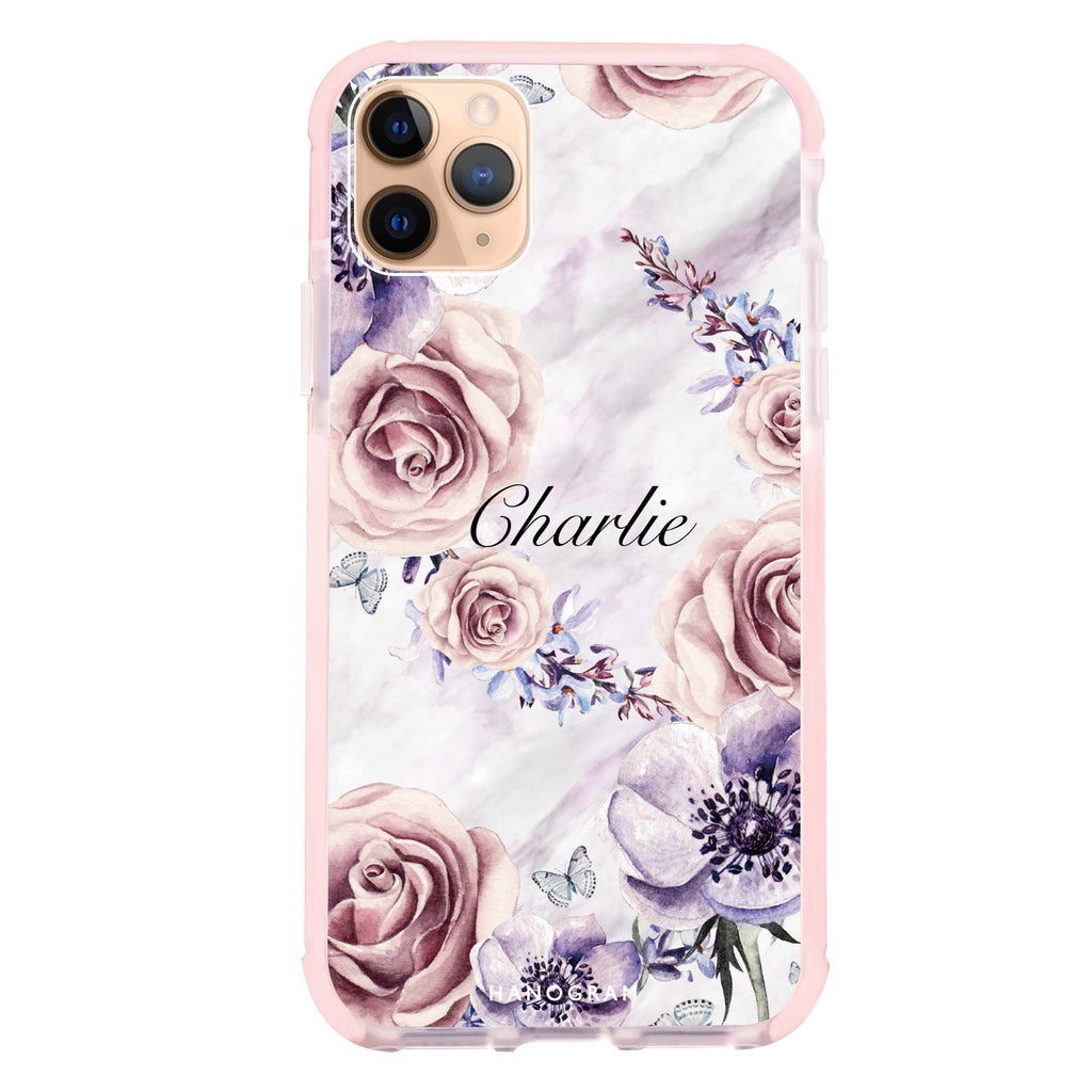 White Marble & Flower iPhone 11 Pro Max 吸震防摔保護殼
