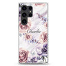 White Marble & Flower Samsung Galaxy Ultra 可加名字透明保護殼，適用 S26/S25/S24/S23 Ultra，圖1