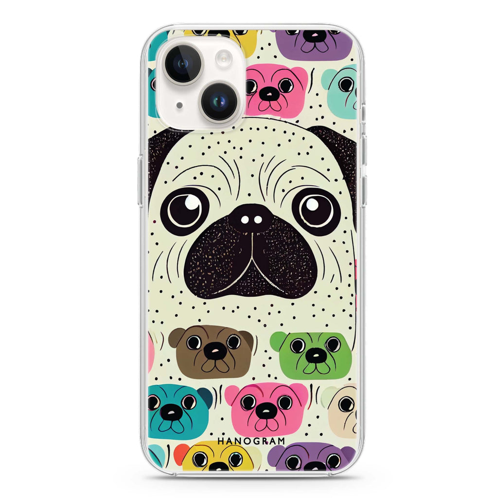 Pug Face iPhone 14 Plus Magsafe 兼容水晶透明保護殼