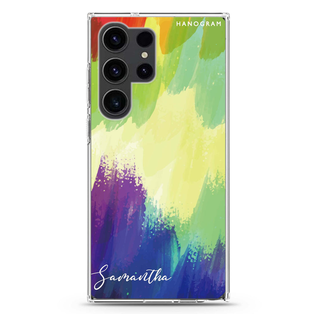 Watercolor Abstract Samsung Galaxy Ultra 可加名字透明保護殼，適用 S26/S25/S24/S23 Ultra，圖1