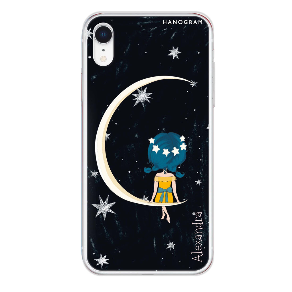Cute Girl Moon iPhone XR 水晶透明保護殼
