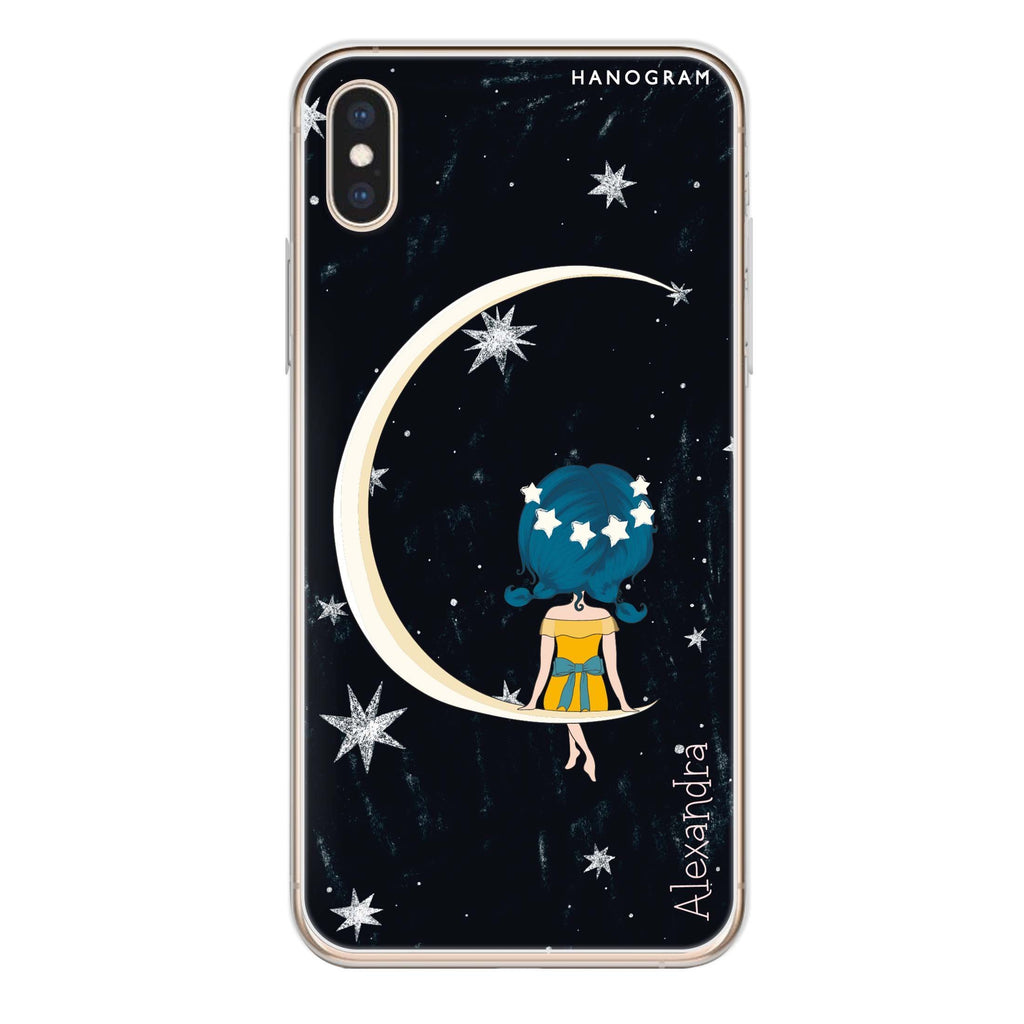 Cute Girl Moon iPhone X 水晶透明保護殼