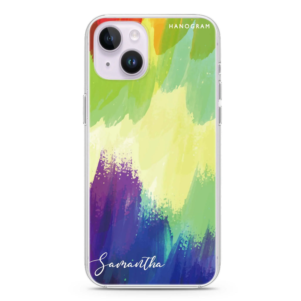 Watercolor Abstract iPhone 14 Magsafe 兼容水晶透明保護殼