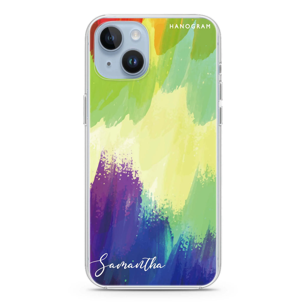 Watercolor Abstract iPhone 14 Plus Magsafe 兼容水晶透明保護殼