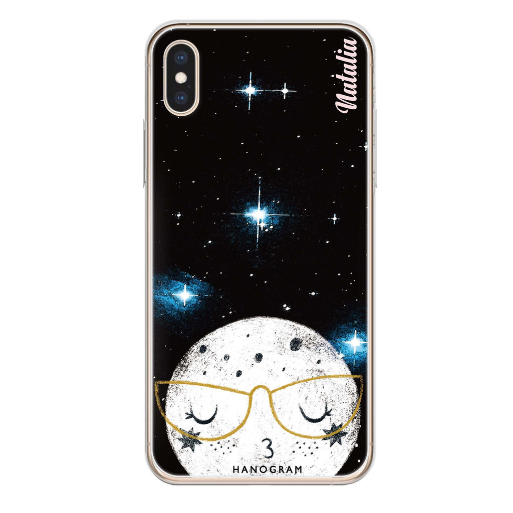 Glasses Moon iPhone XS 水晶透明保護殼