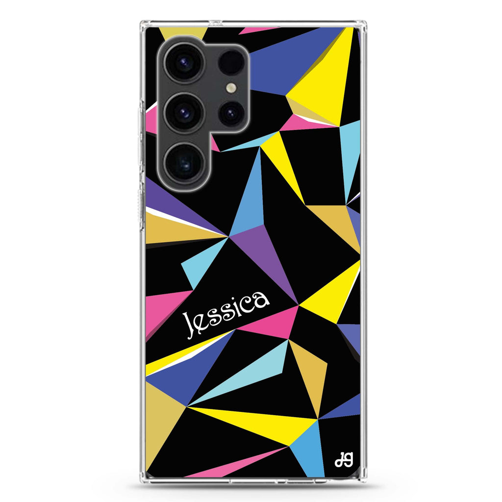 Geometric Samsung Galaxy Ultra 可加名字透明保護殼，適用 S26/S25/S24/S23 Ultra，圖1