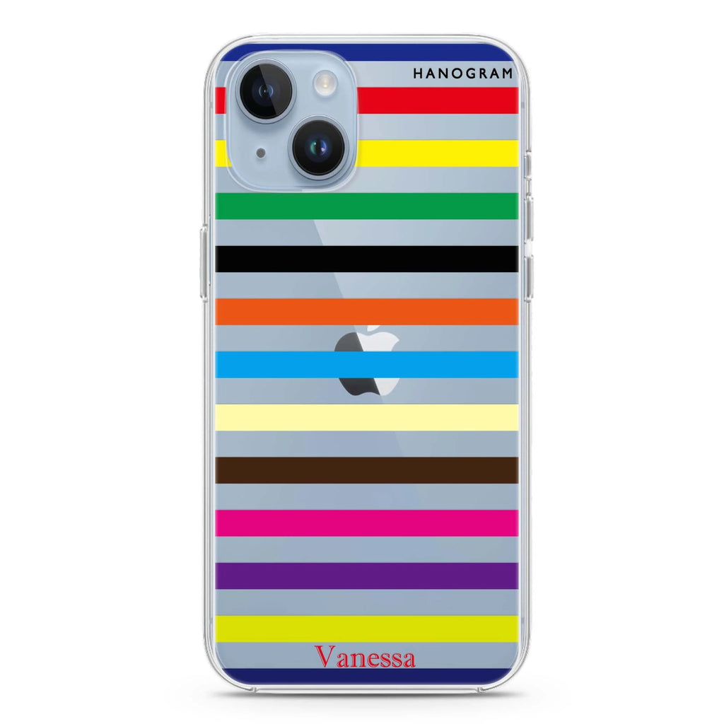 colorful stripe iPhone 14 水晶透明保護殼