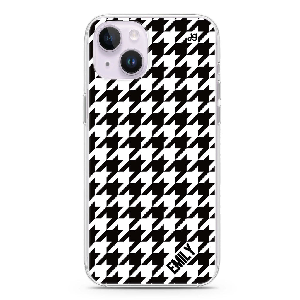 Houndstooth iPhone 14 Plus Magsafe 兼容水晶透明保護殼
