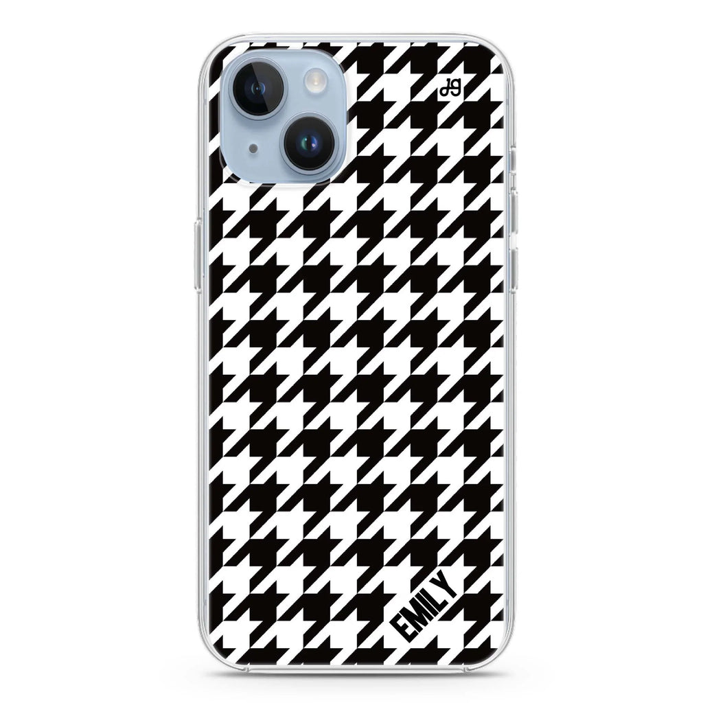 Houndstooth iPhone 14 Magsafe 兼容水晶透明保護殼