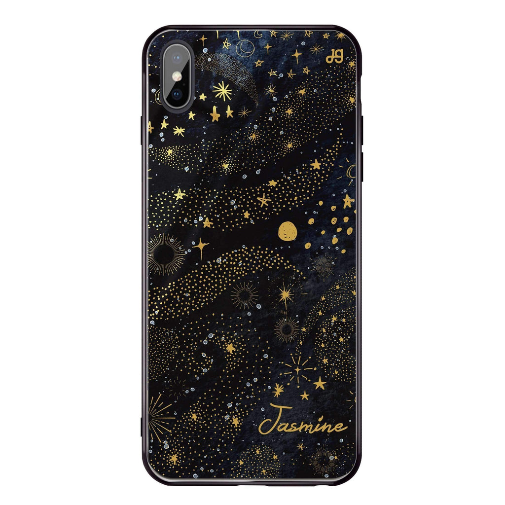 Golden Galaxy IV iPhone XS 超薄強化玻璃殻