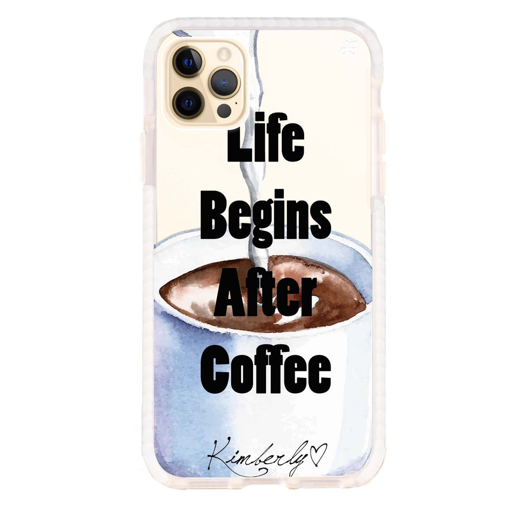 Life begins after coffee iPhone 13 Pro Max 吸震防摔保護殼2.0