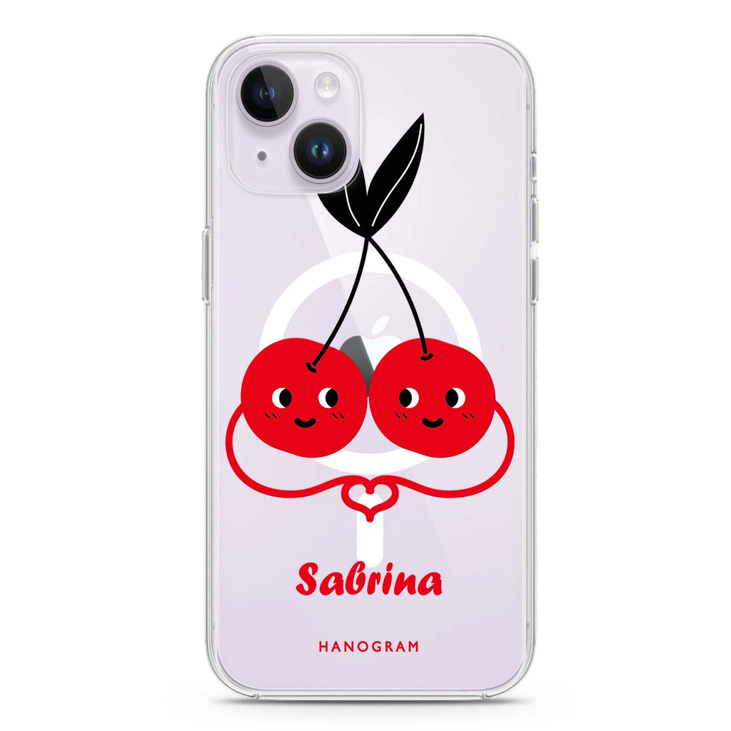 Lovely Cherries I iPhone 14 Plus Magsafe 兼容水晶透明保護殼