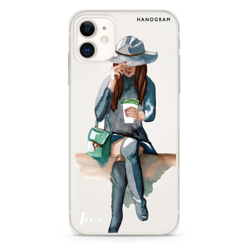 Coffee Girl iPhone 11 水晶透明保護殼