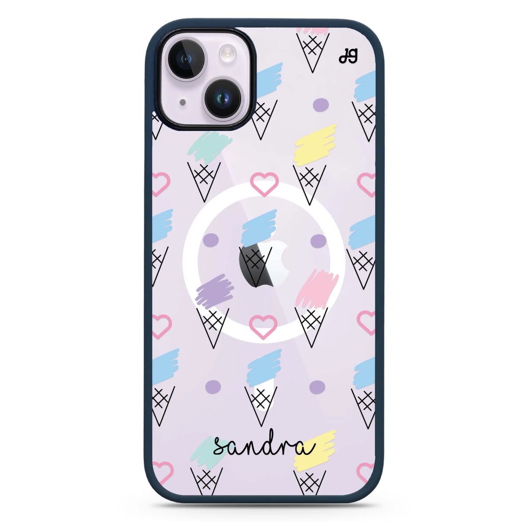 Ice cream Pattern iPhone 14 Plus Magsafe 兼容防衝擊保護殼