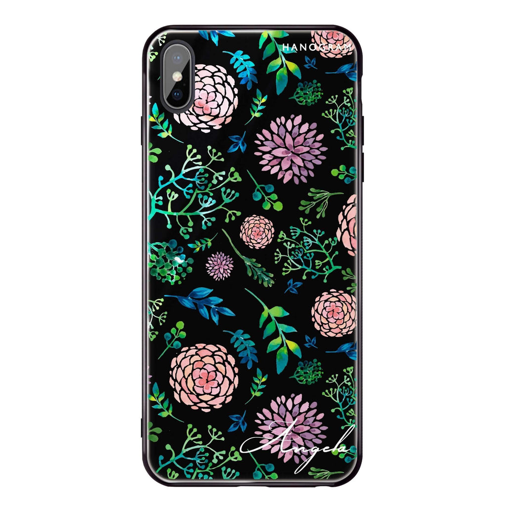 Paint Flower iPhone XS 超薄強化玻璃殻