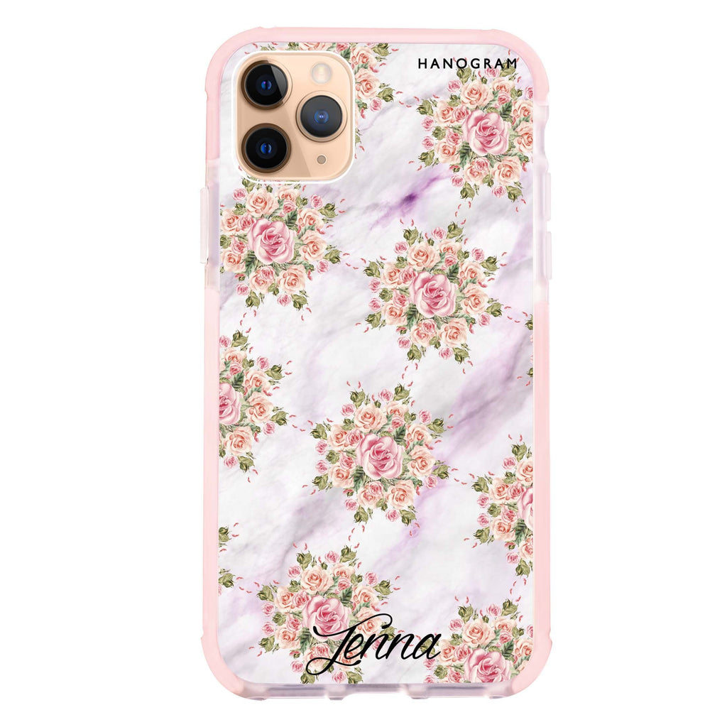 Floral & White Marble iPhone 11 Pro 吸震防摔保護殼