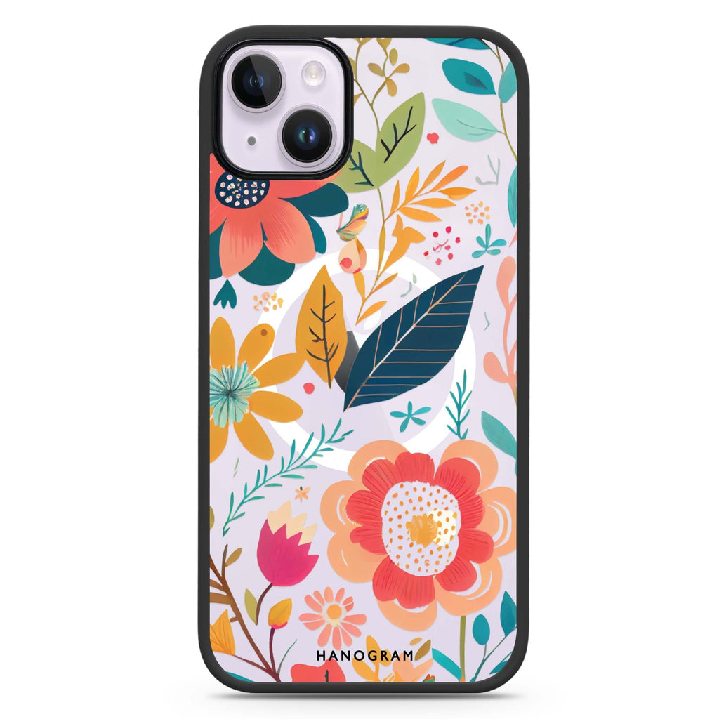 Pretty Florals iPhone 14 Plus Magsafe 兼容防衝擊保護殼