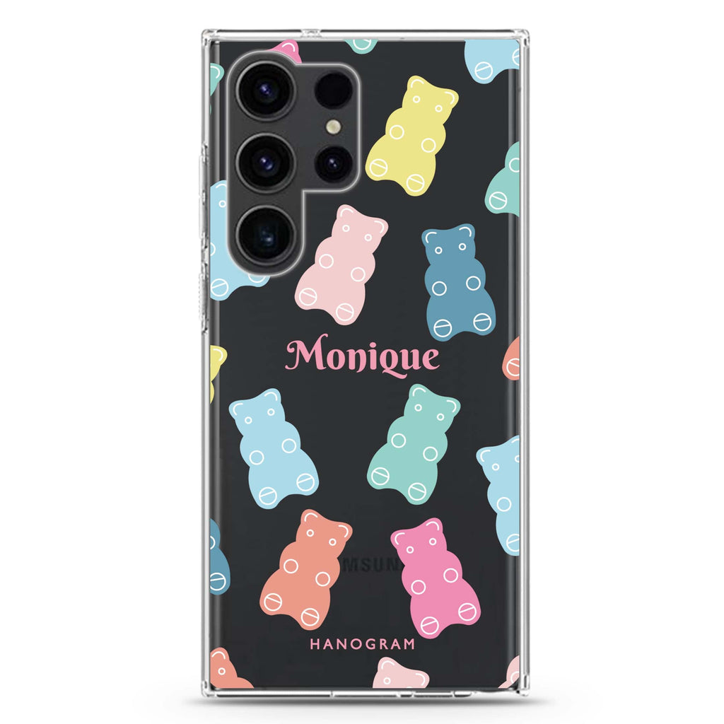 Sweet Dream Bear Samsung Galaxy Ultra 可加名字透明保護殼，適用 S26/S25/S24/S23 Ultra，圖1