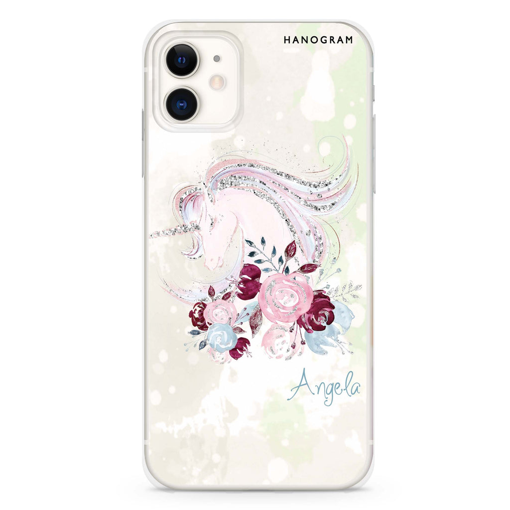 Unicorn & Floral iPhone 11 水晶透明保護殼