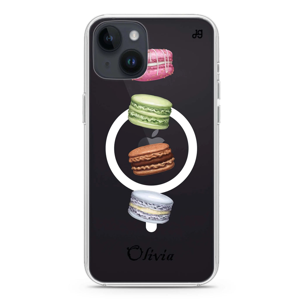 Delicious Macarons iPhone 14 Plus Magsafe 兼容水晶透明保護殼