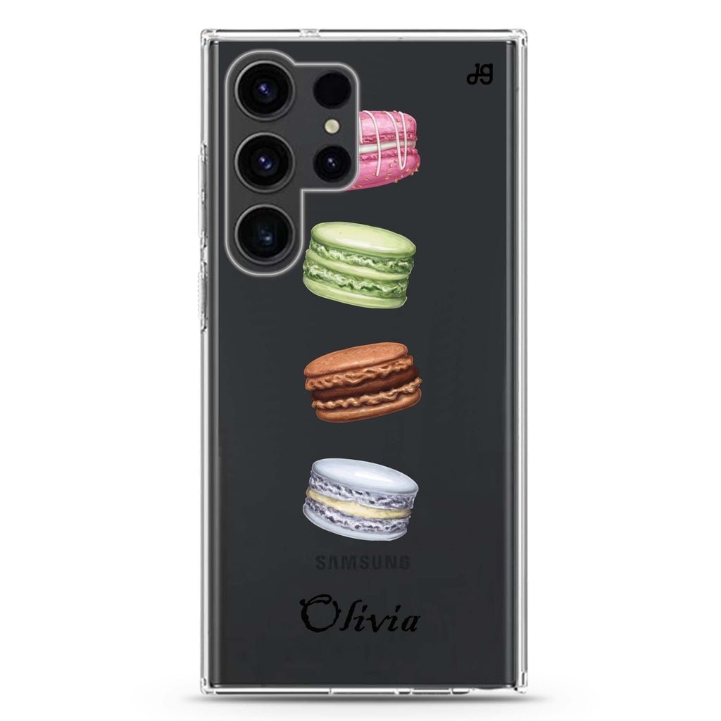 Delicious Macarons Samsung Galaxy Ultra 可加名字透明保護殼，適用 S26/S25/S24/S23 Ultra，圖1
