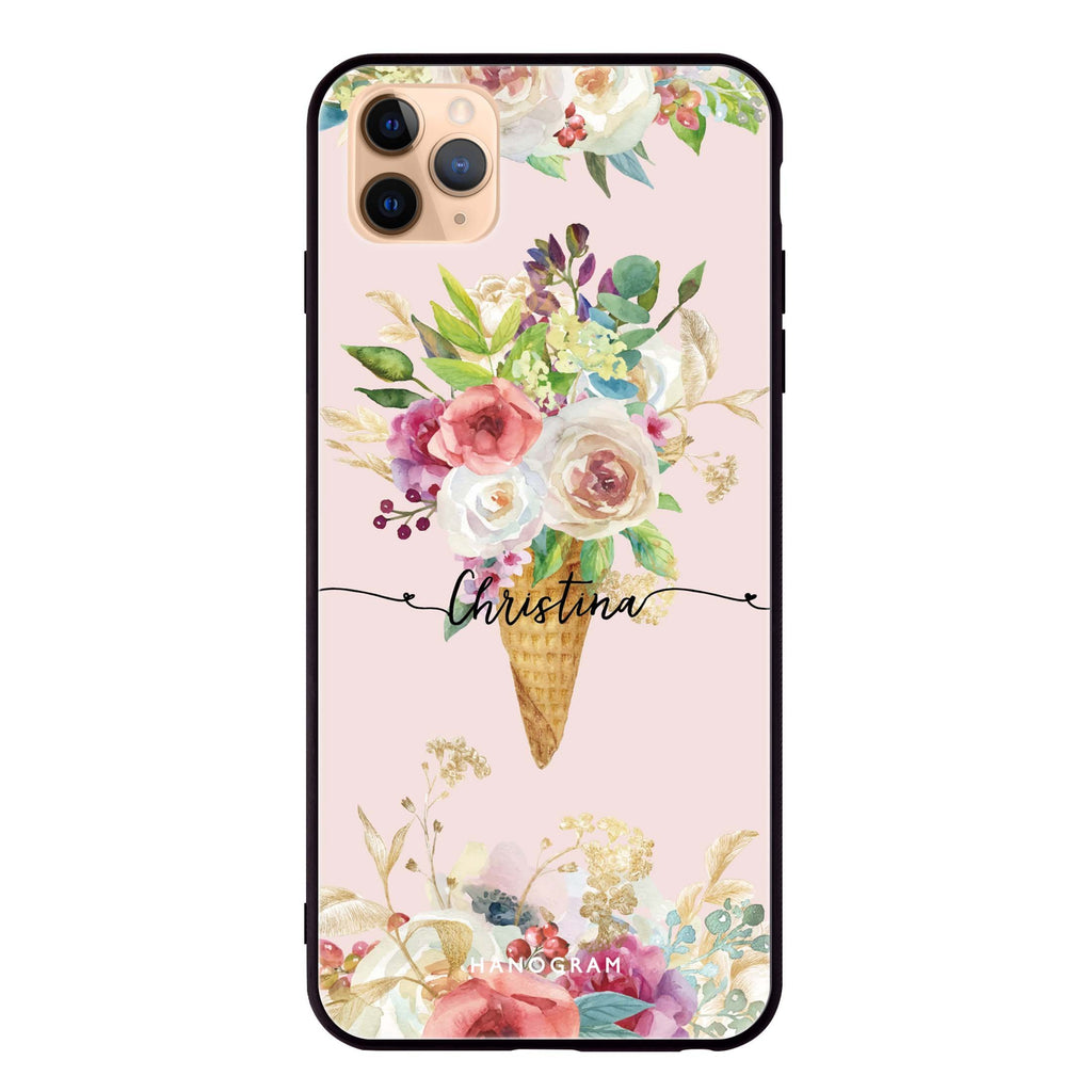 Ice cream floral iPhone 11 Pro 超薄強化玻璃殻