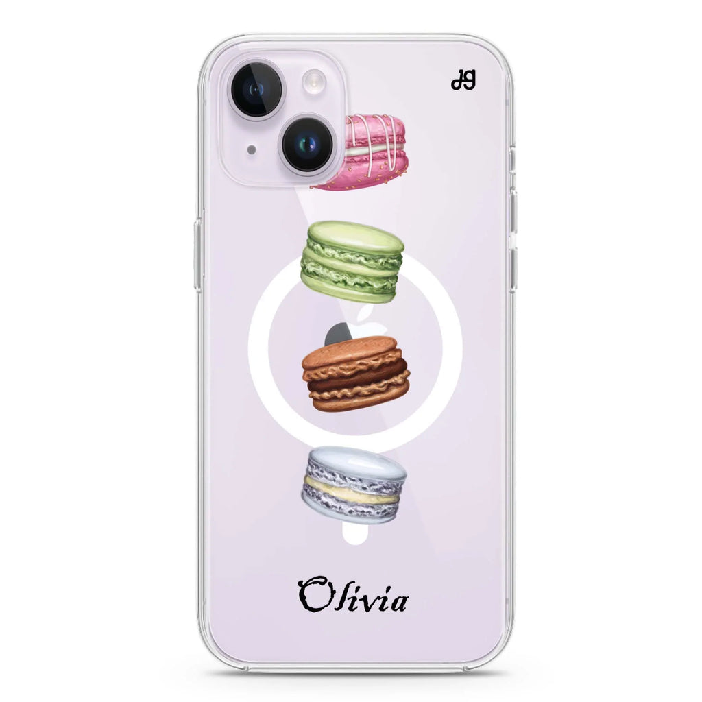 Delicious Macarons iPhone 14 Magsafe 兼容水晶透明保護殼
