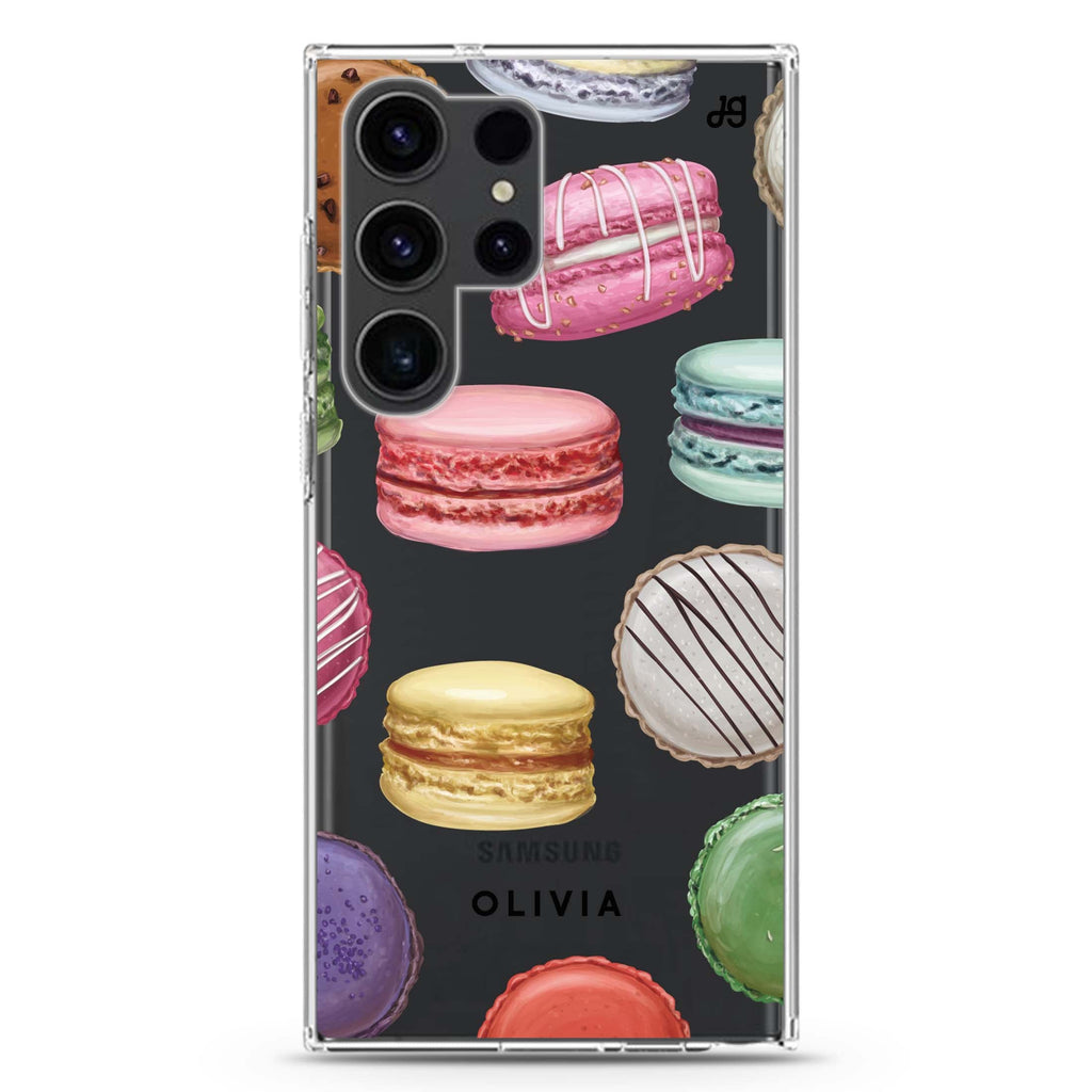 Macarons Land Samsung Galaxy Ultra 可加名字透明保護殼，適用 S26/S25/S24/S23 Ultra，圖1