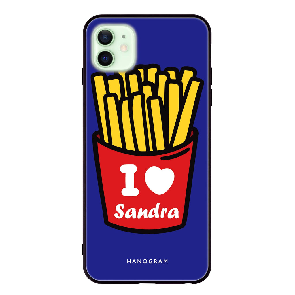 I Love French Fries iPhone 12 mini 超薄強化玻璃殻