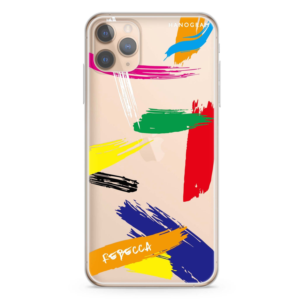 Brush Paint iPhone 11 Pro Max 水晶透明保護殼