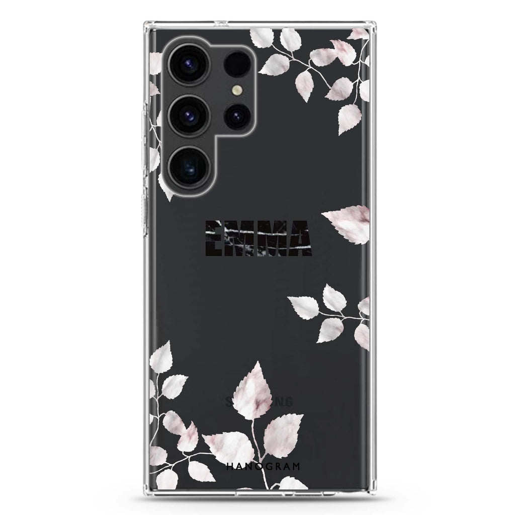 Life Simple Floral Samsung Galaxy Ultra 可加名字透明保護殼，適用 S26/S25/S24/S23 Ultra，圖1