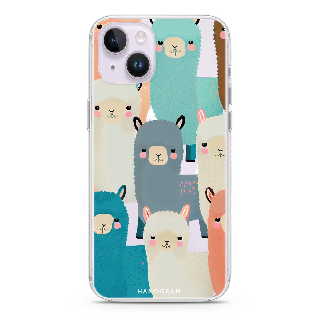 Cute Alpaca iPhone 14 Plus Magsafe 兼容水晶透明保護殼
