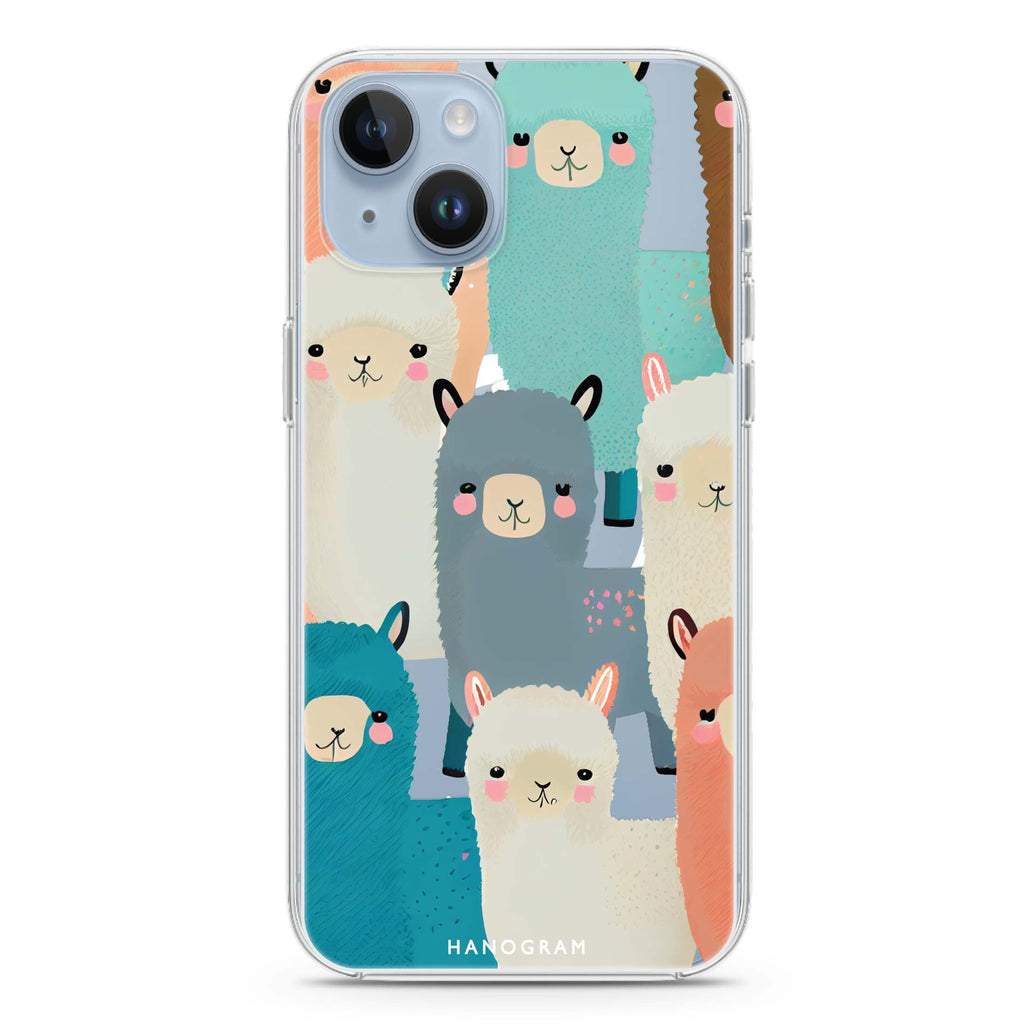 Cute Alpaca iPhone 14 Magsafe 兼容水晶透明保護殼