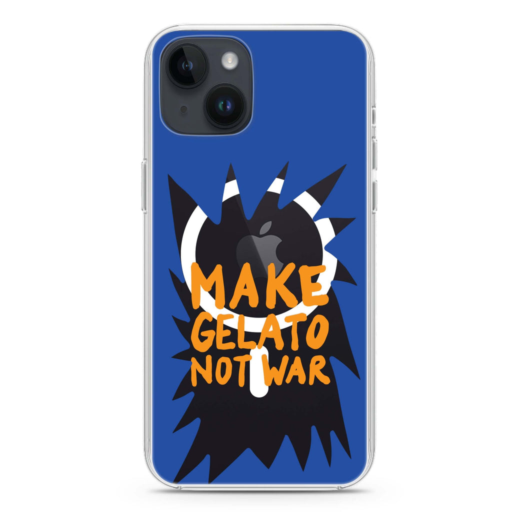 Make Gelato Not War iPhone 14 Magsafe 兼容水晶透明保護殼