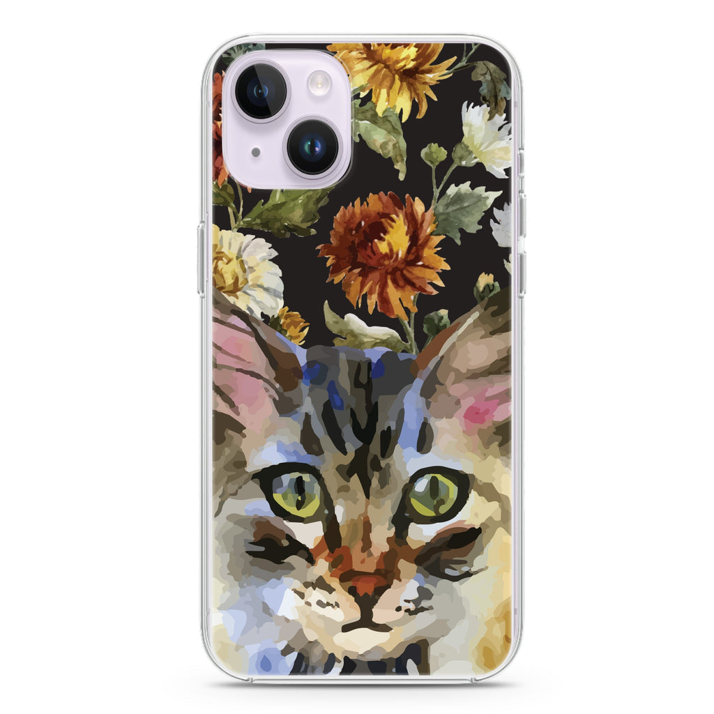 Watercolour Cat iPhone 14 Plus Magsafe 兼容水晶透明保護殼
