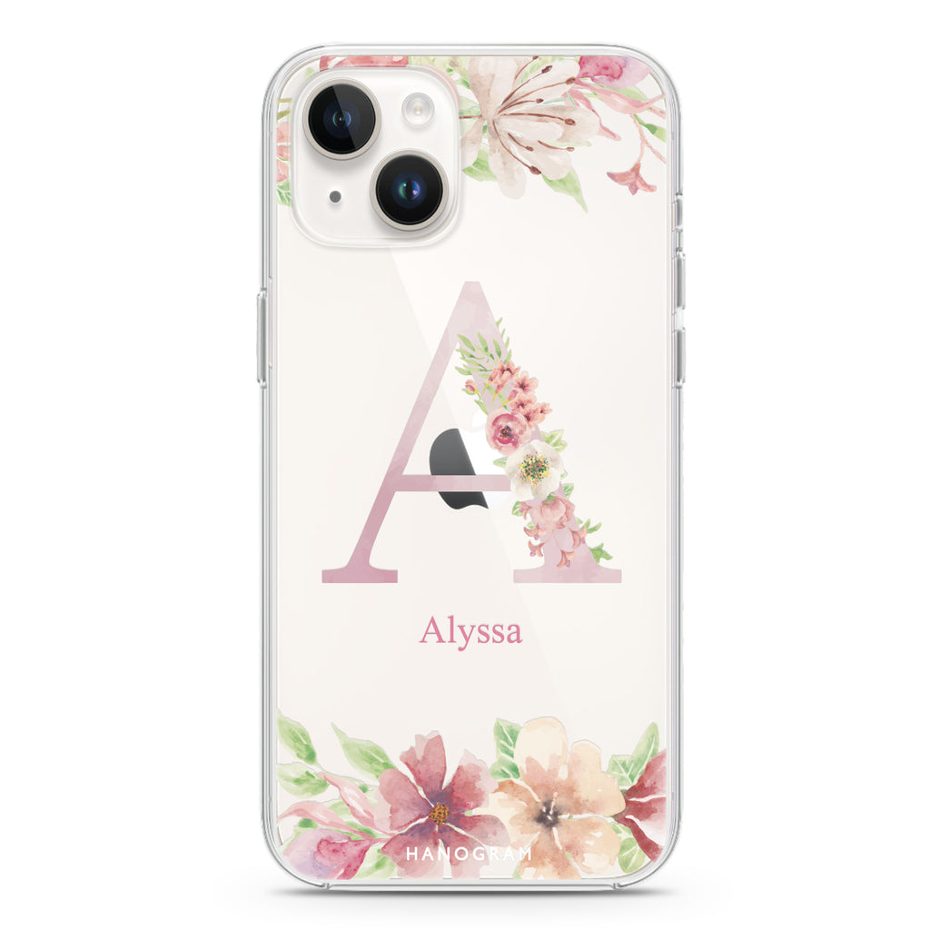 Monogram & Floral iPhone 14 plus 水晶透明保護殼