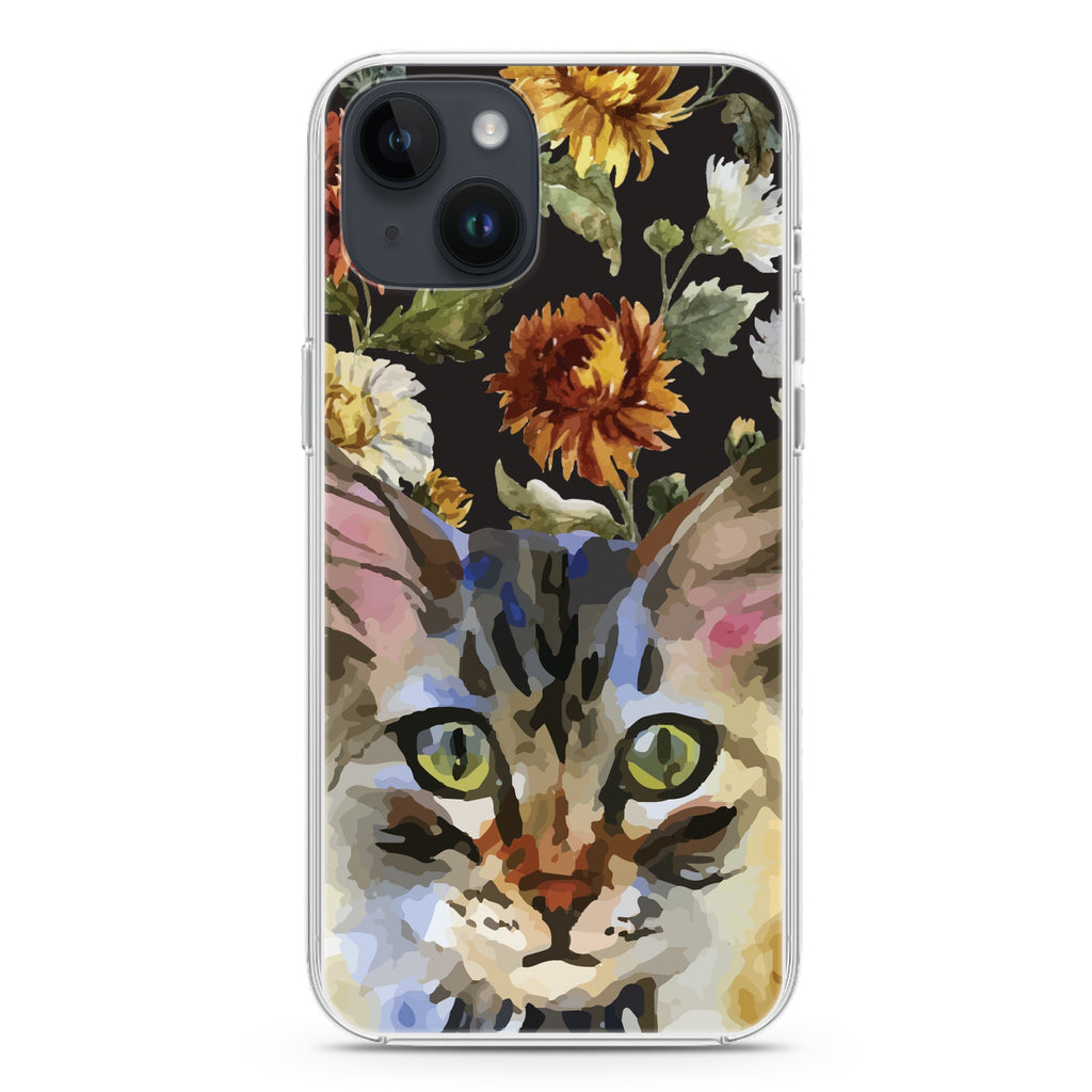 Watercolour Cat iPhone 14 Magsafe 兼容水晶透明保護殼