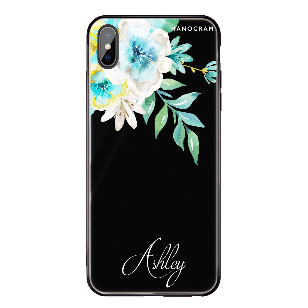 Watercolor Flowers iPhone X 超薄強化玻璃殻