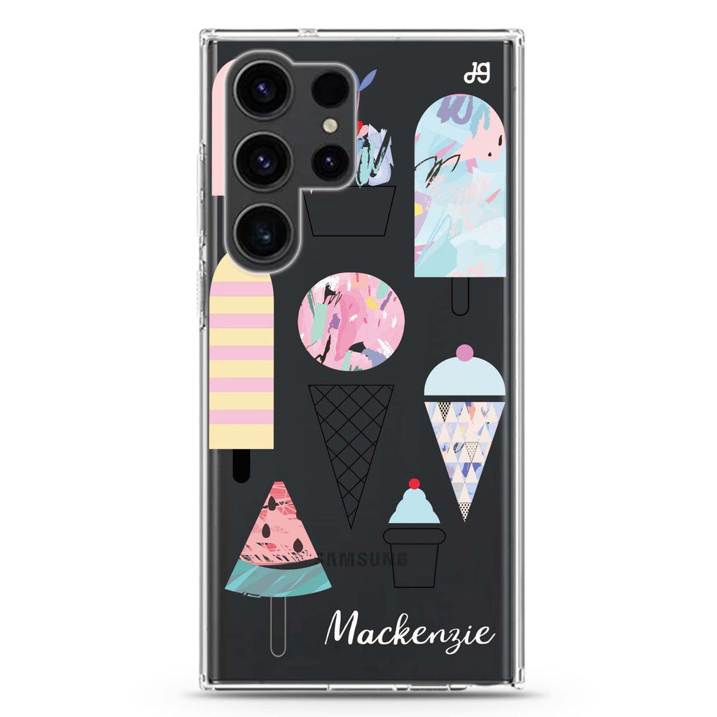 Artistic Ice cream II Samsung Galaxy Ultra 可加名字透明保護殼，適用 S26/S25/S24/S23 Ultra，圖1