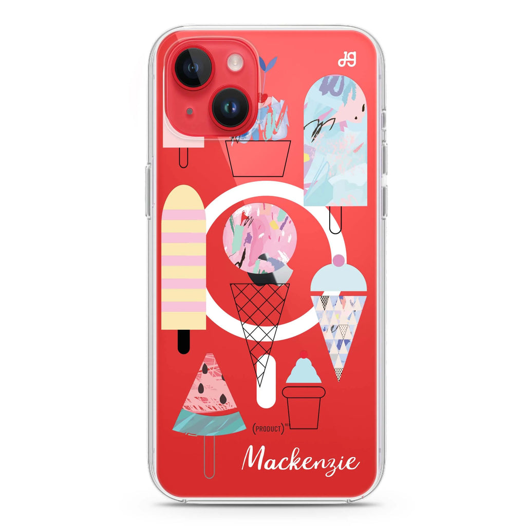 Artistic Ice cream II iPhone 14 Plus Magsafe 兼容水晶透明保護殼
