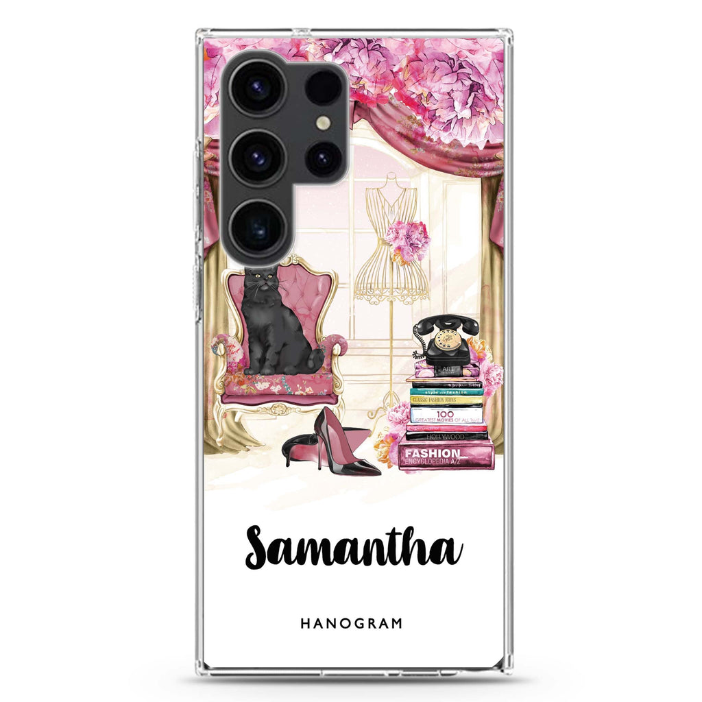 Vintage Fashion Samsung Galaxy Ultra 可加名字透明保護殼，適用 S26/S25/S24/S23 Ultra，圖1