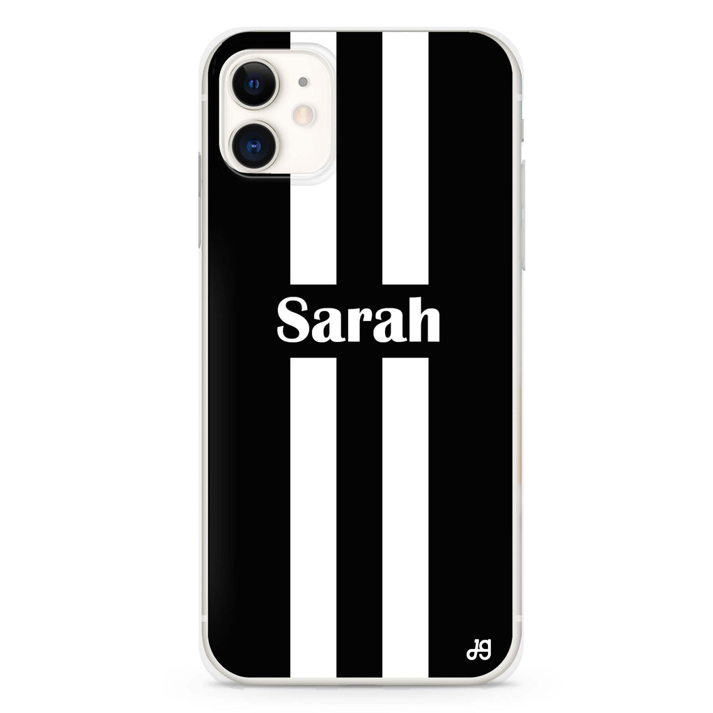 Black and white Stripes iPhone 11 水晶透明保護殼