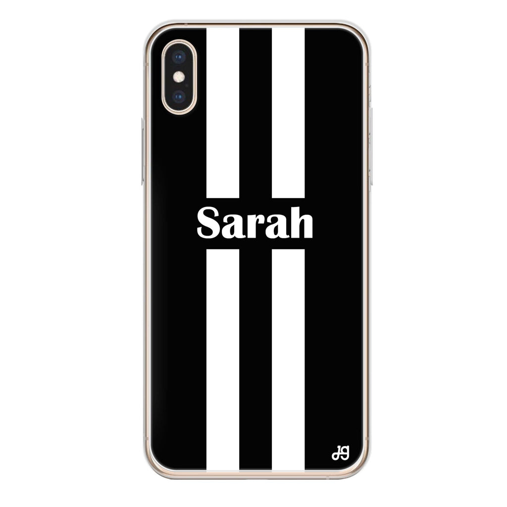 Black and white Stripes iPhone XS 水晶透明保護殼