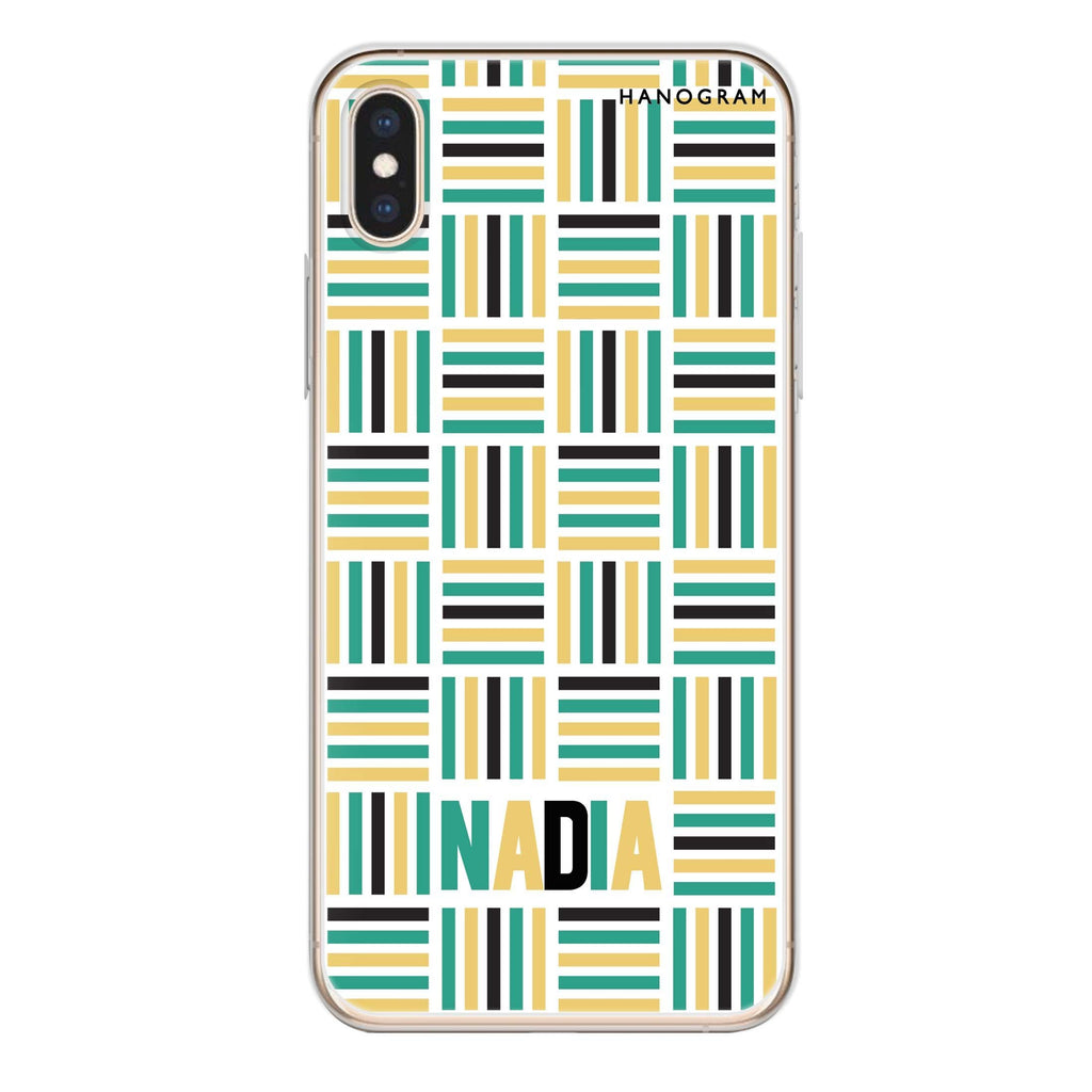 Stripes Camo iPhone XS 水晶透明保護殼