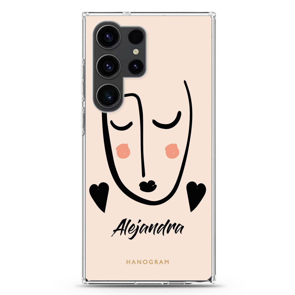 Lovely Face Samsung Galaxy Ultra 可加名字透明保護殼，適用 S26/S25/S24/S23 Ultra，圖1