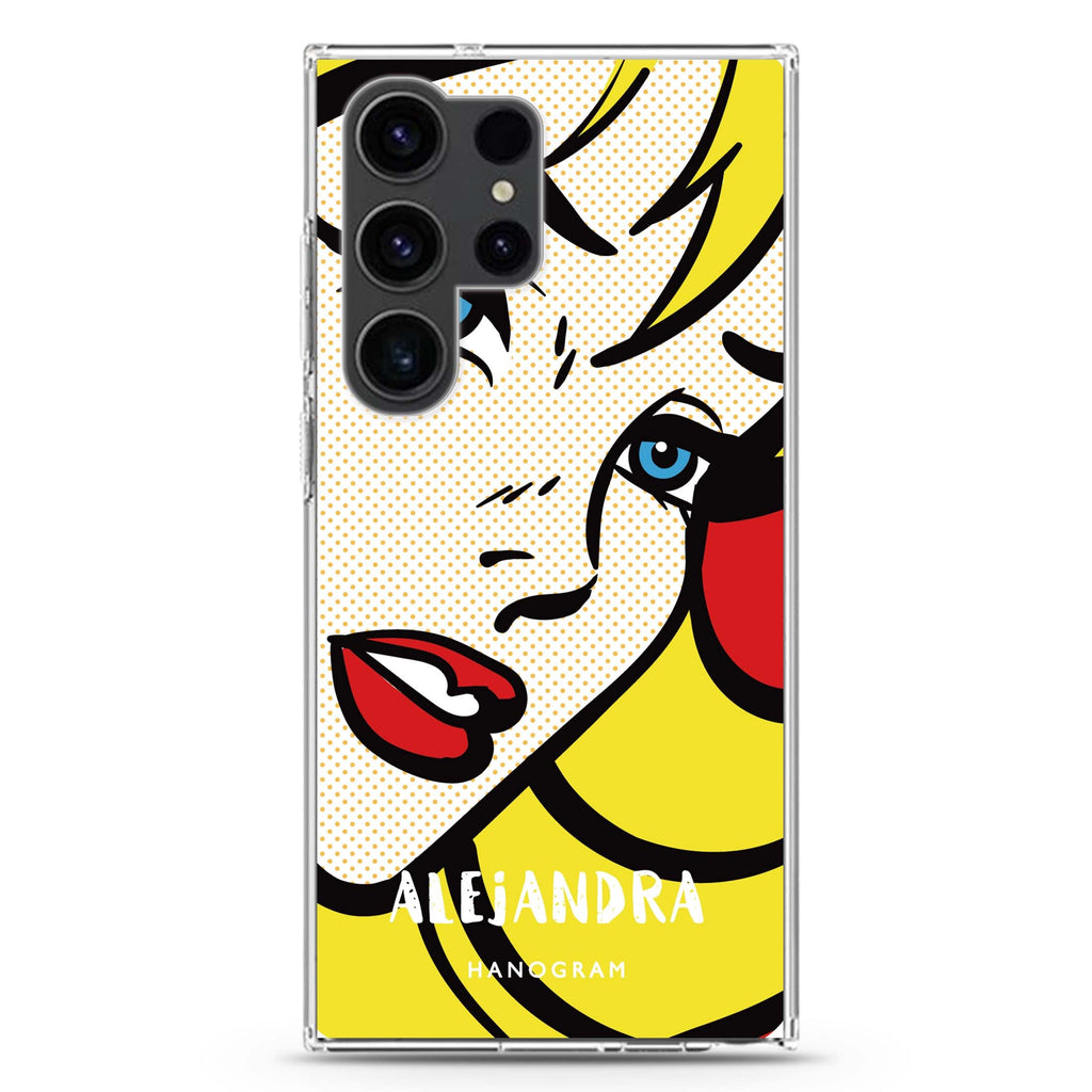 Pop Girl Samsung Galaxy Ultra 可加名字透明保護殼，適用 S26/S25/S24/S23 Ultra，圖1