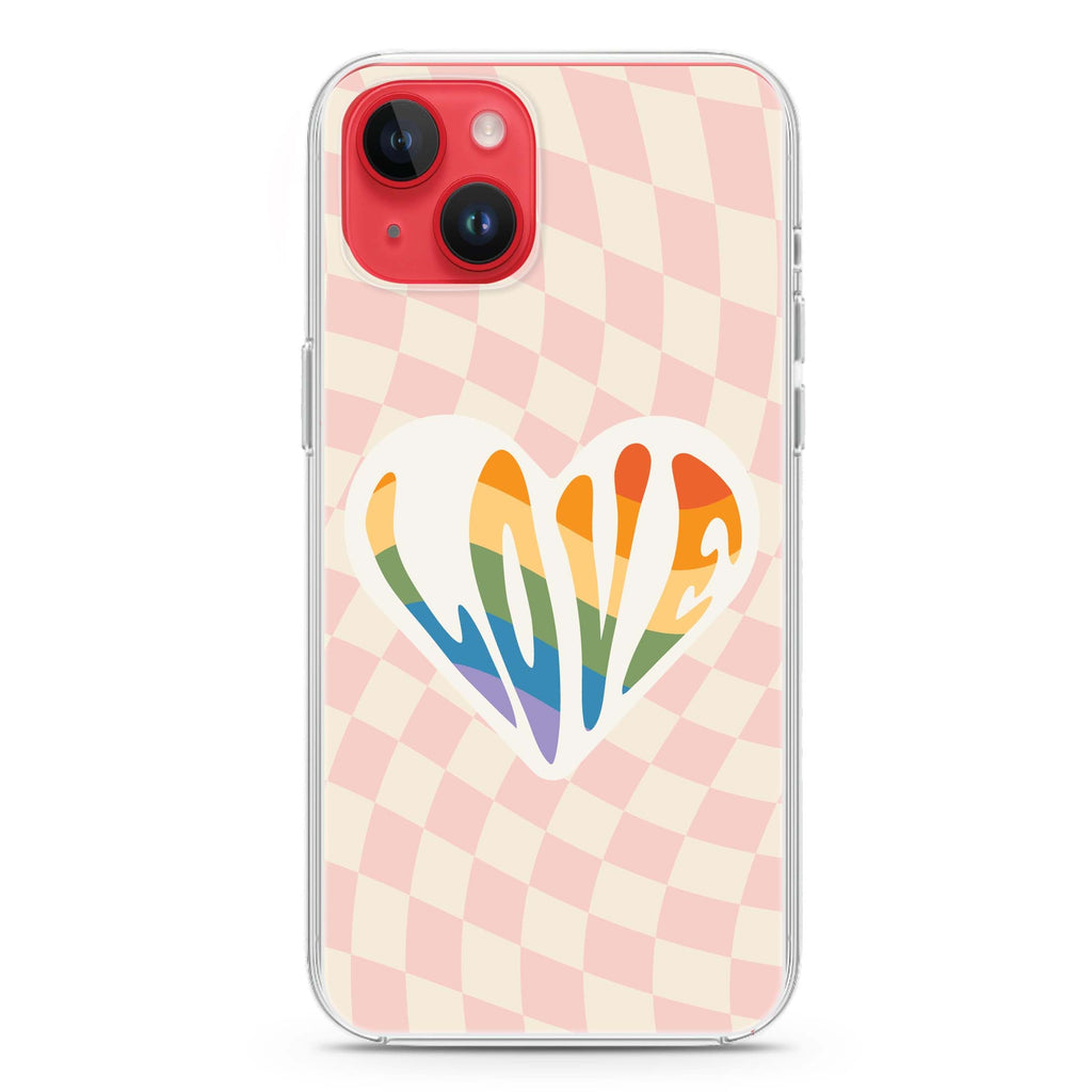 Rainbow LOVE iPhone 14 plus 水晶透明保護殼
