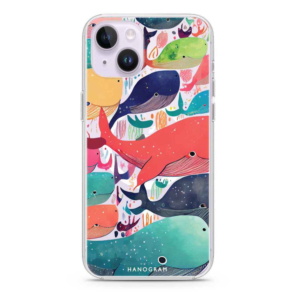 Whale Ocean iPhone 14 Magsafe 兼容水晶透明保護殼