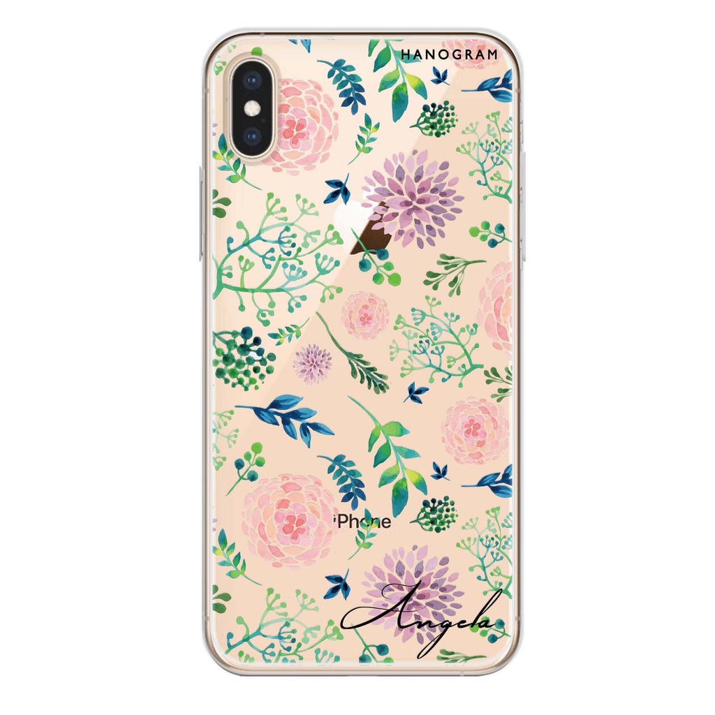 Paint Flower iPhone XS 水晶透明保護殼