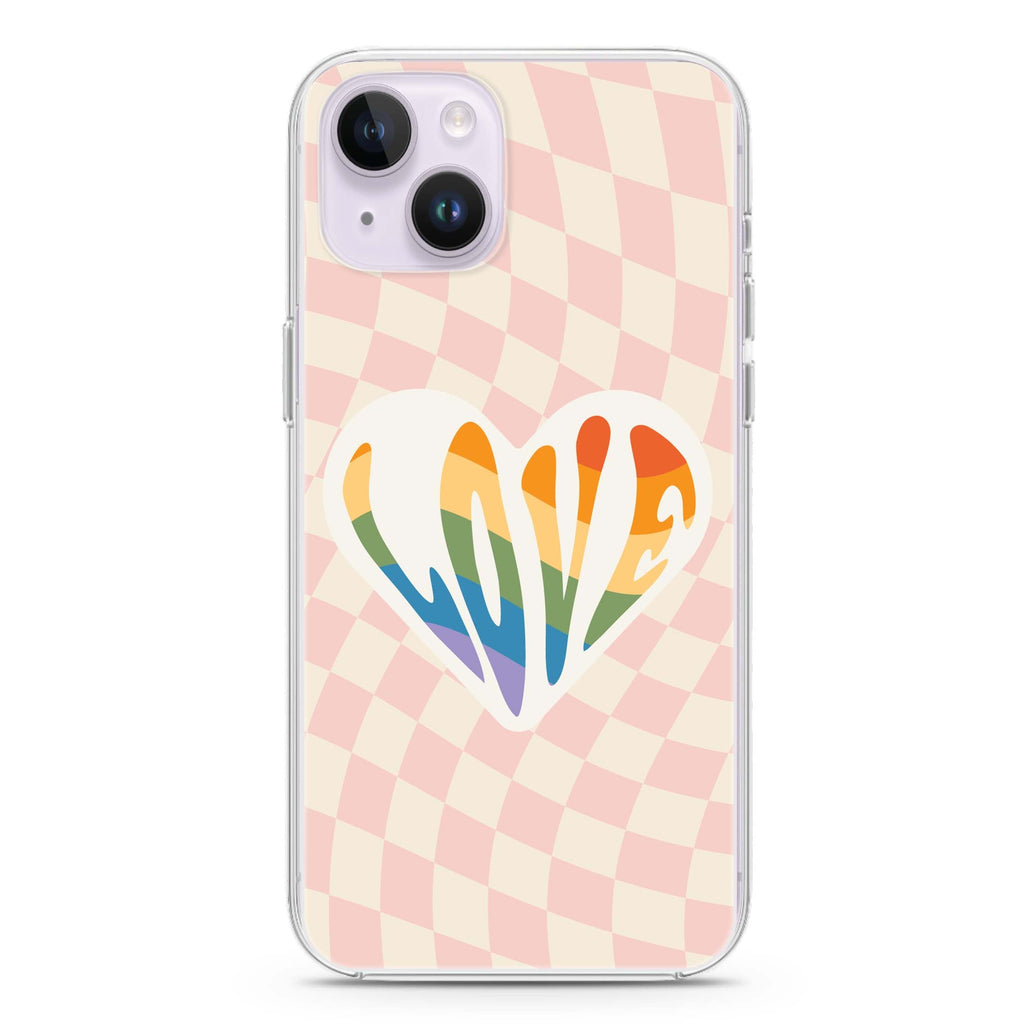 Rainbow LOVE iPhone 14 Magsafe 兼容水晶透明保護殼